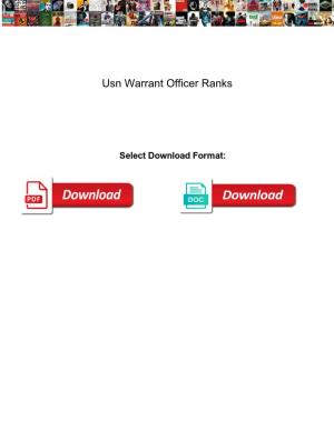 Usn Warrant Officer Ranks