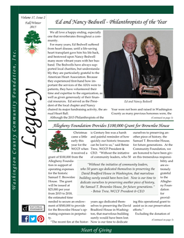 Ed and Nancy Bedwell - Philanthropists of the Year