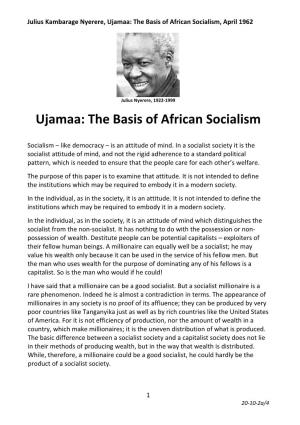 Ujamaa: the Basis of African Socialism, April 1962