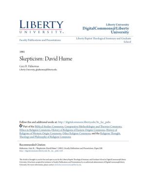 Skepticism: David Hume Gary R
