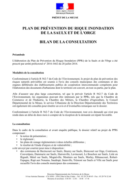 Plan De Prévention Du Rique Inondation De La Saulx Et De L'orge