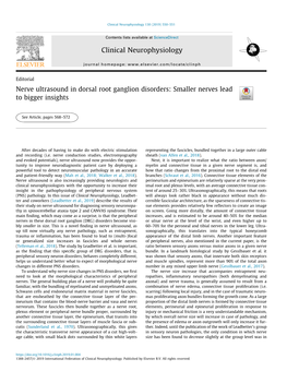 Nerve Ultrasound in Dorsal Root Ganglion Disorders: Smaller Nerves Lead to Bigger Insights