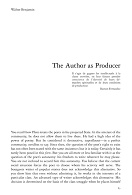 The Author As Producer