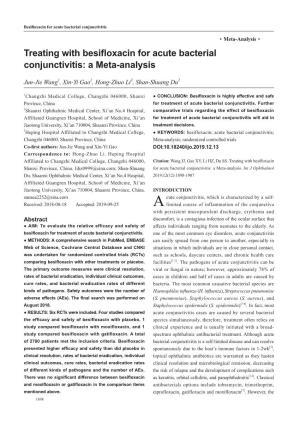 Treating with Besifloxacin for Acute Bacterial Conjunctivitis: a Meta-Analysis