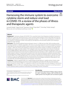 Harnessing the Immune System to Overcome Cytokine Storm And