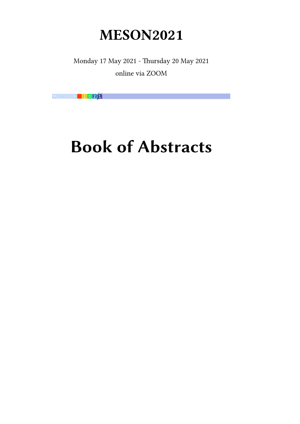 Book of Abstracts