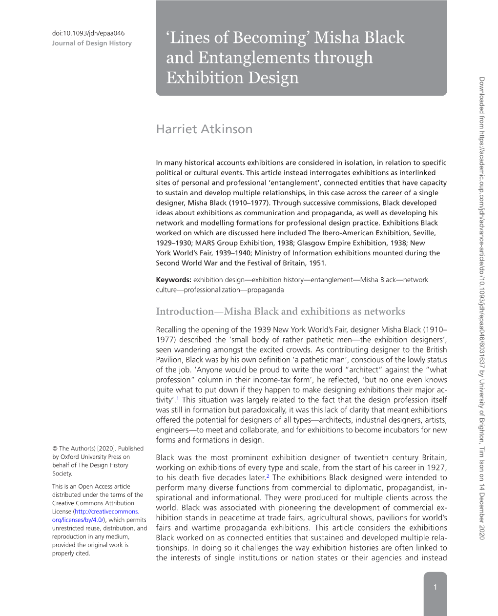 Misha Black and Entanglements Through Exhibition Design