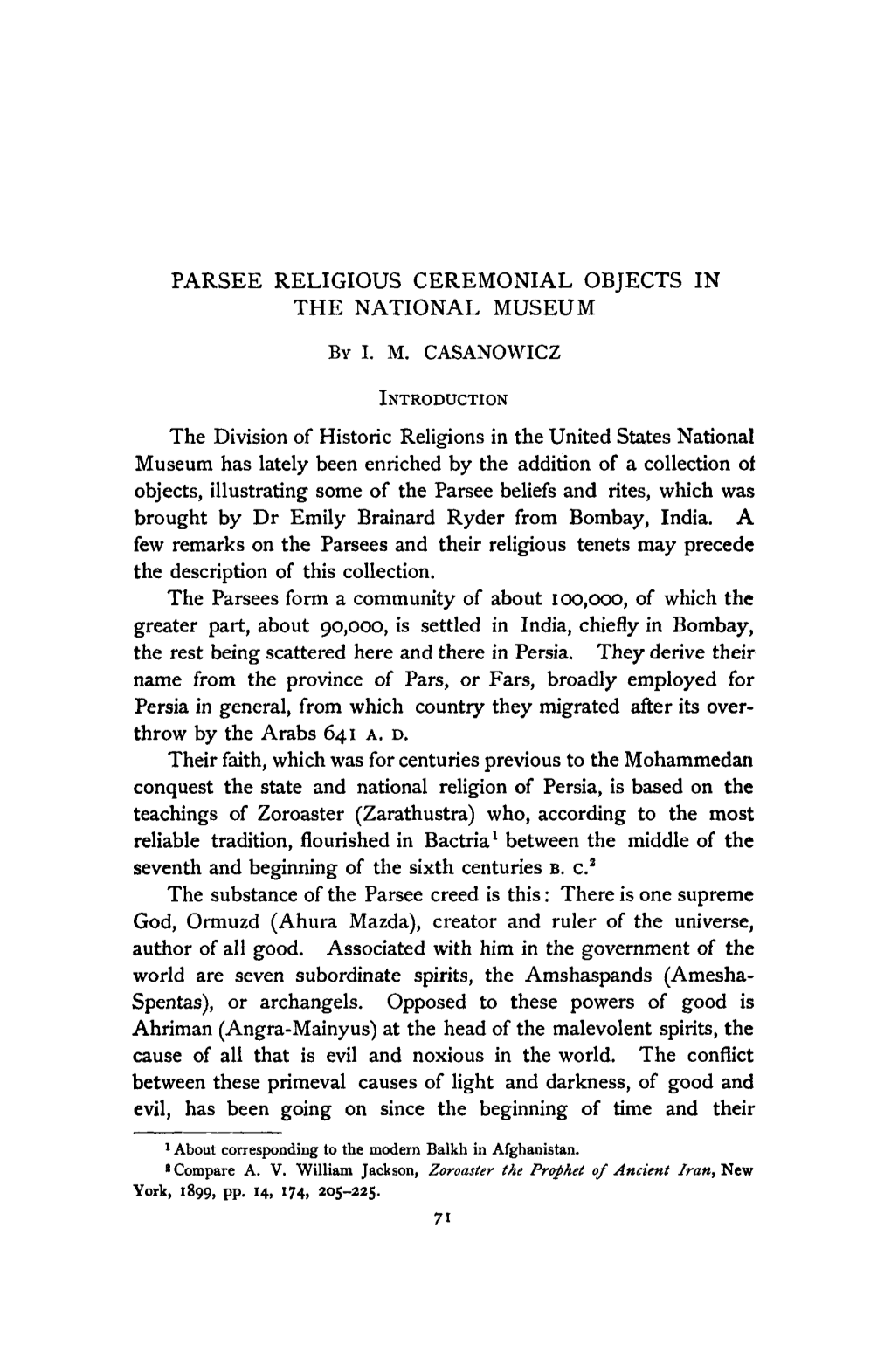 Article – the Parsee Religious Ceremonial Objects in the National