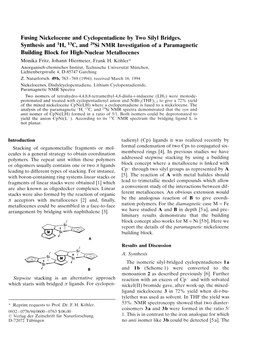 Fusing Nickelocene and Cyclopentadiene by Two Silyl Bridges