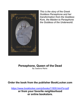 Persephone, Queen of the Dead by Isadora Marie