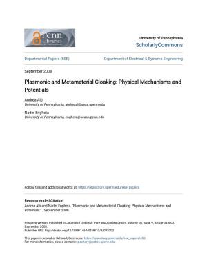 Plasmonic and Metamaterial Cloaking: Physical Mechanisms and Potentials