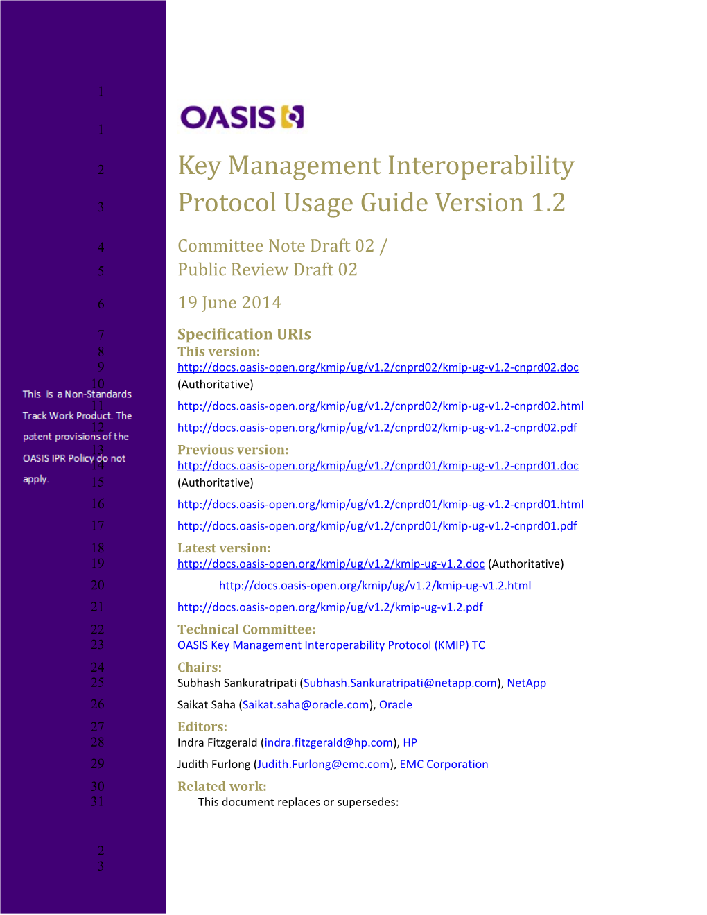 Key Management Interoperability Protocol Usage Guide Version 1.2