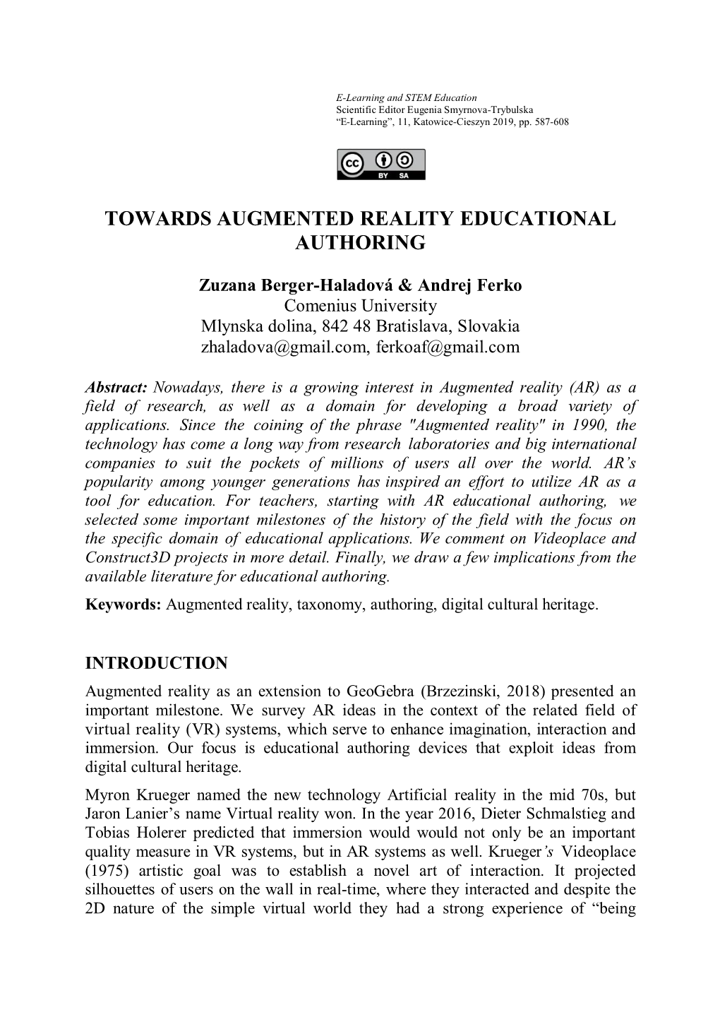 Towards Augmented Reality Educational Authoring