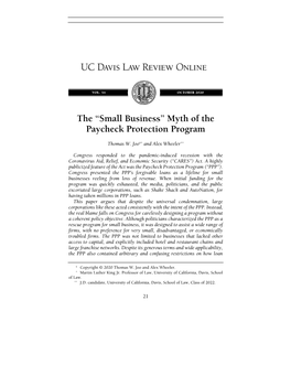 Myth of the Paycheck Protection Program