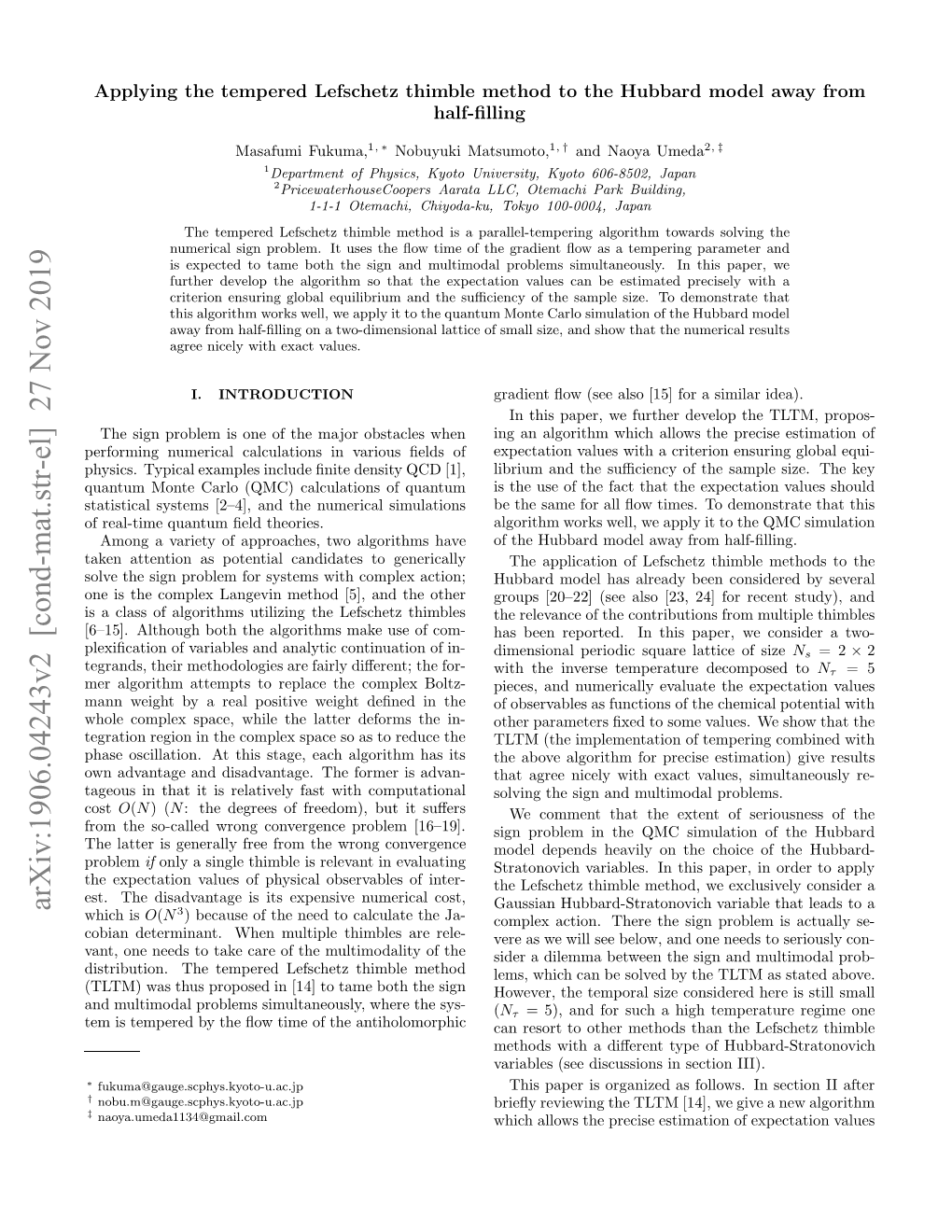 Arxiv:1906.04243V2 [Cond-Mat.Str-El]