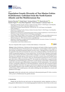 Population Genetic Diversity of Two Marine Gobies (Gobiiformes: Gobiidae) from the North-Eastern Atlantic and the Mediterranean Sea