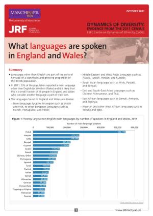 What Languages Are Spoken in England and Wales?