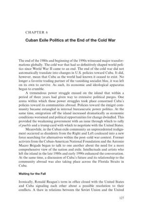 Cuban Exile Politics at the End of the Cold War