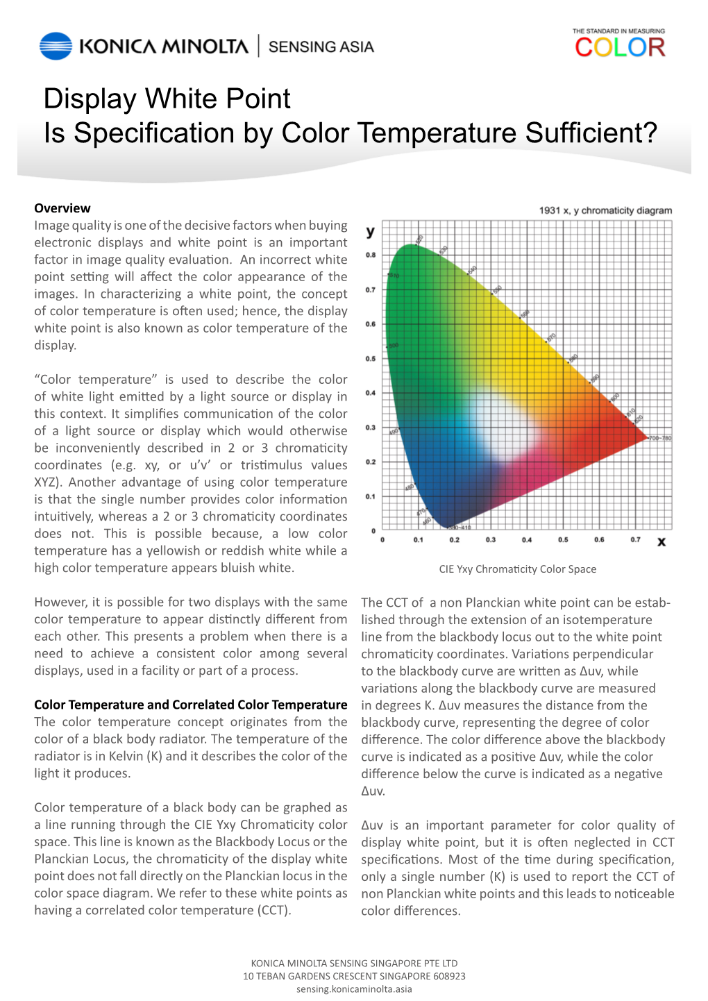 Display White Point Is Specification by Color Temperature Sufficient?