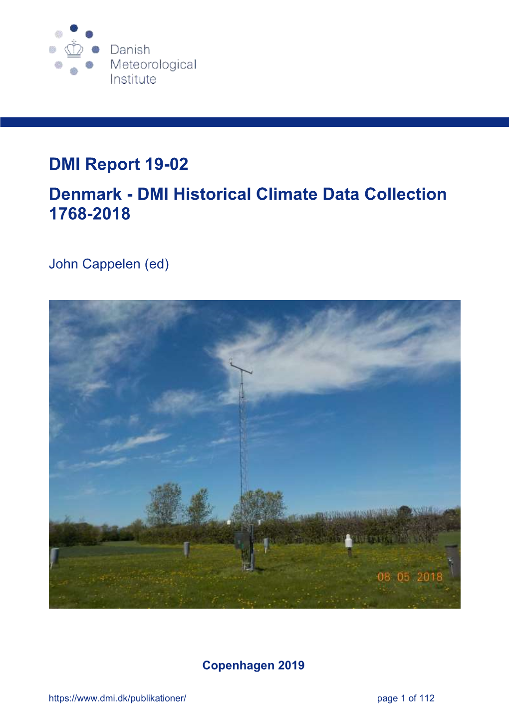 Denmark - DMI Historical Climate Data Collection 1768-2018