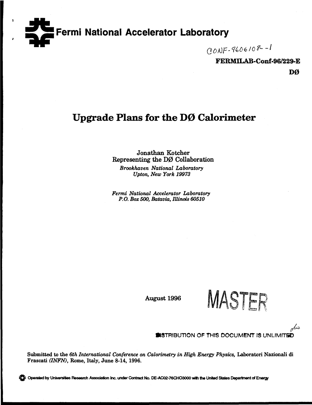 Upgrade Plans for the D0 Calorimeter