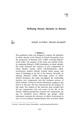 Defining Dusun Identity in Brunei