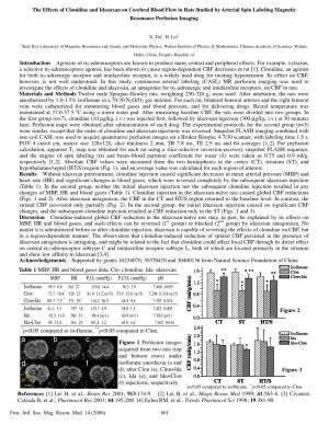 The Effects of Clonidine and Idazoxan on Cerebral Blood Flow in Rats Studied by Arterial Spin Labeling Magnetic Resonance Perfusion Imaging