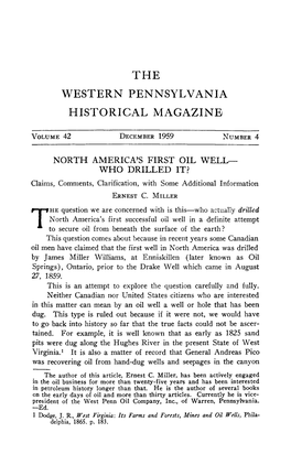 The Western Pennsylvania Historical Magazine —