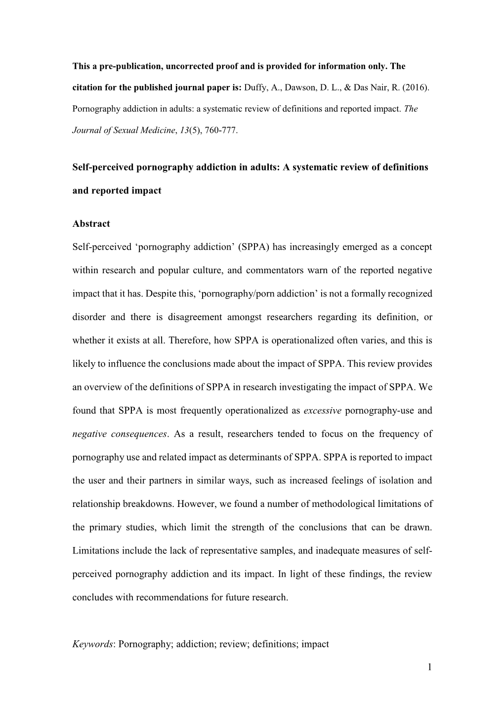 Self-Perceived Pornography Addiction in Adults: a Systematic Review of Definitions and Reported Impact