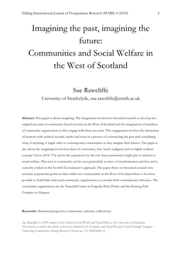 Communities and Social Welfare in the West of Scotland