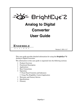 Analog to Digital Converter User Guide