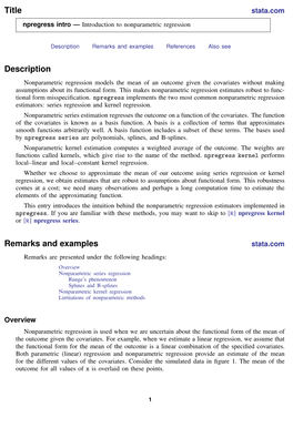 Npregress Intro — Introduction to Nonparametric Regression