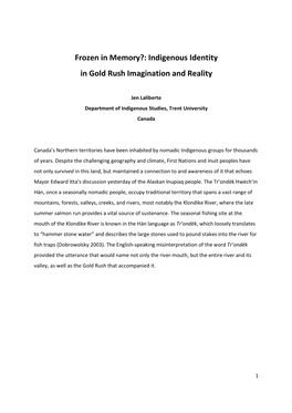 Indigenous Identity in Gold Rush Imagination and Reality