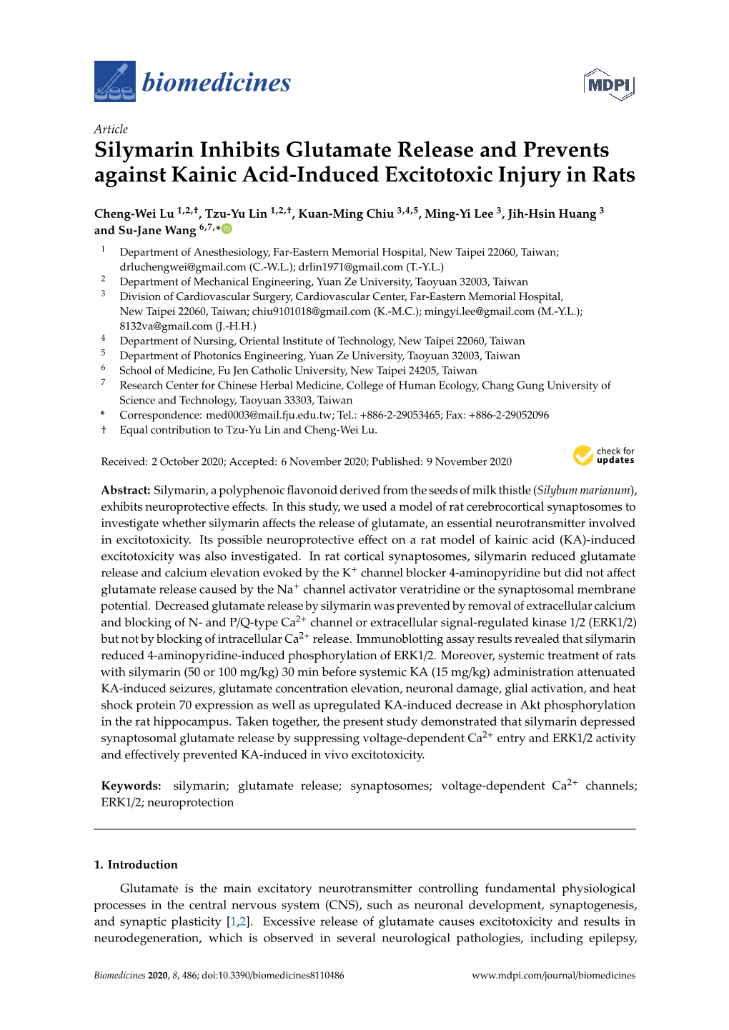 Silymarin Inhibits Glutamate Release and Prevents Against Kainic Acid-Induced Excitotoxic Injury in Rats
