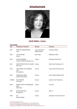 JULIE NIHILL | Actor