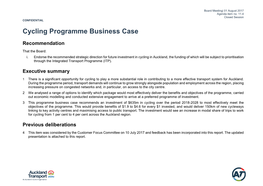 Cycling Programme Business Case