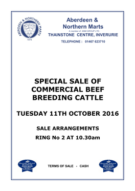 Special Sale of Commercial Beef Breeding Cattle