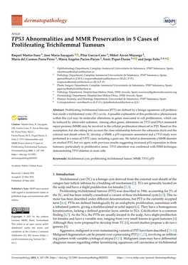 TP53 Abnormalities and MMR Preservation in 5 Cases of Proliferating Trichilemmal Tumours