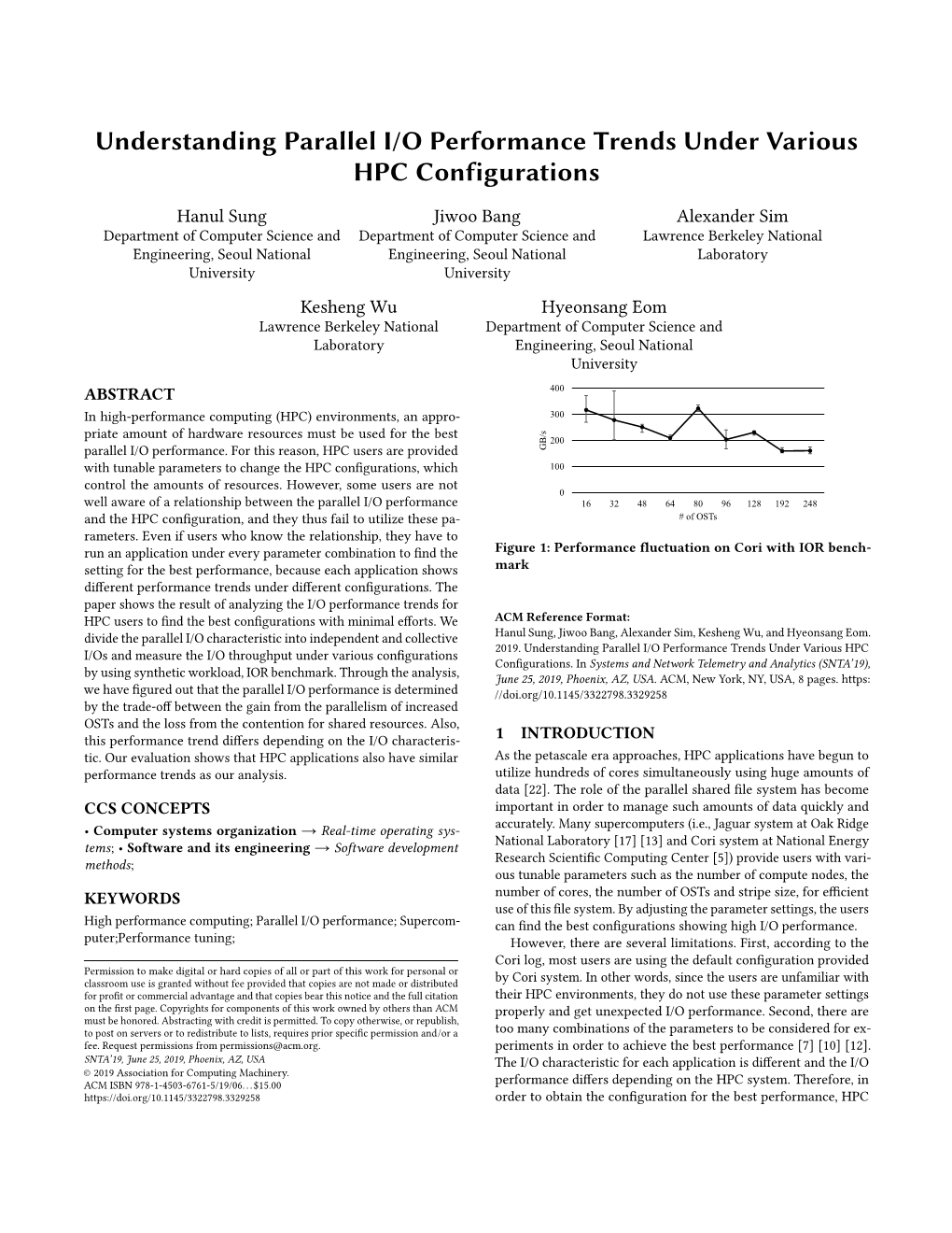 Understanding Parallel I/O Performance Trends Under Various HPC Configurations