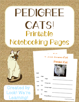 Pedigree Cats Notebooking Pages