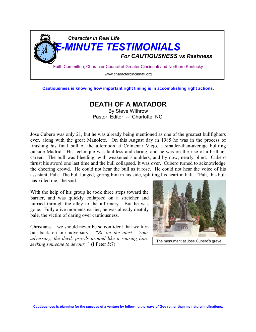 One-Minute Testimonials