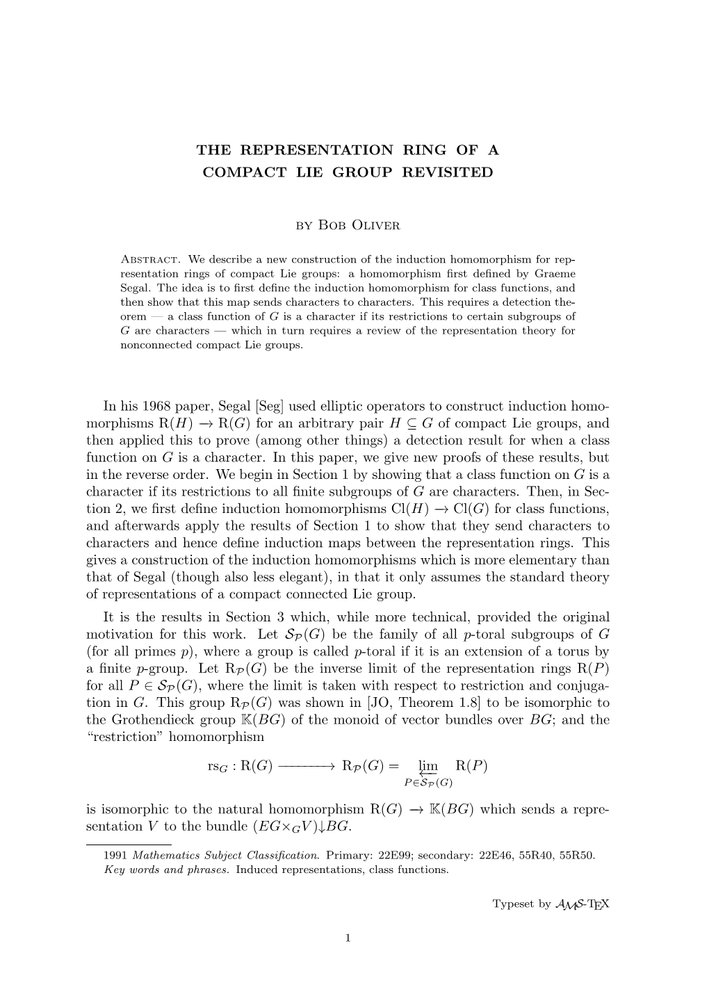 The Representation Ring of a Compact Lie Group Revisited