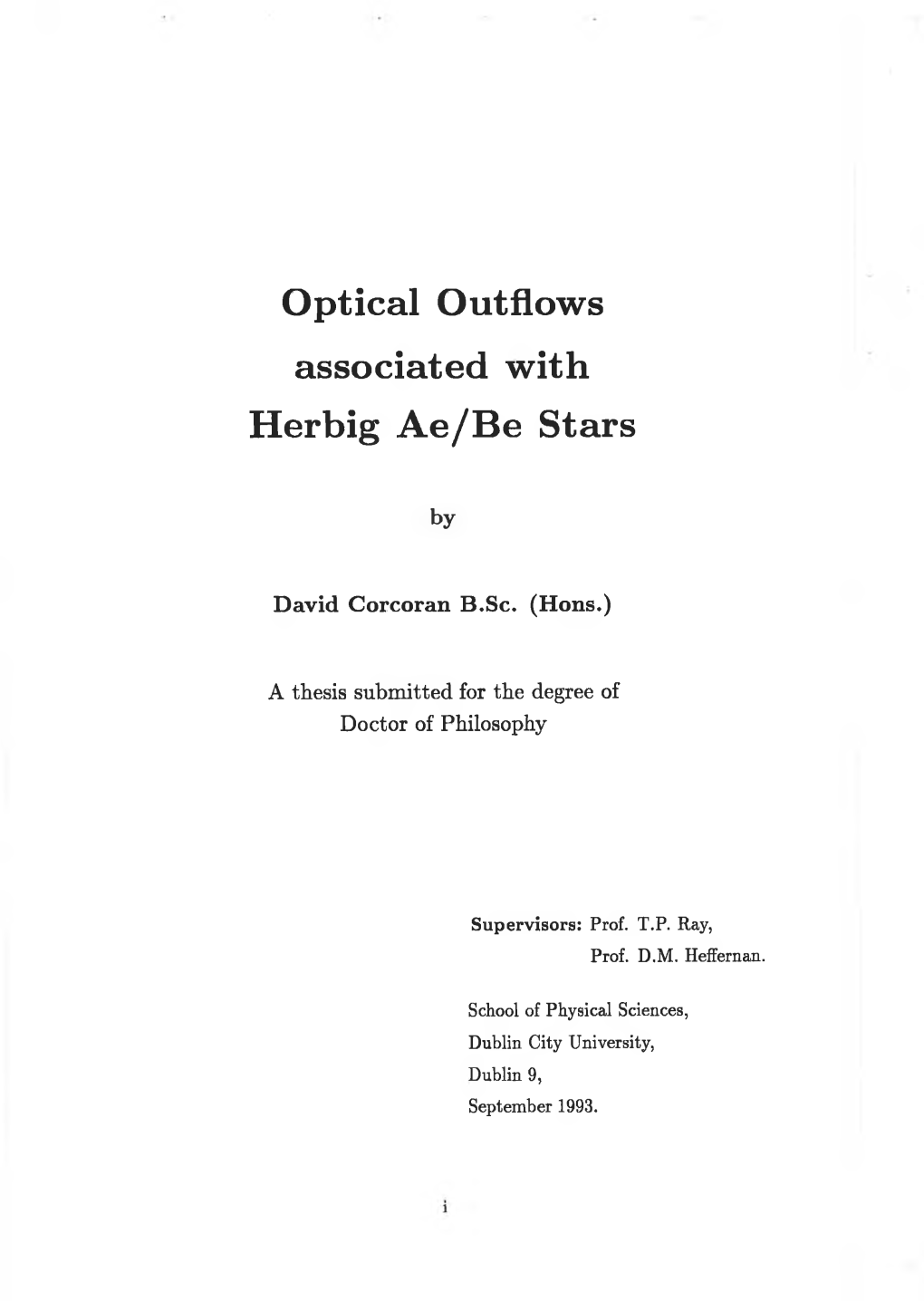 Optical Outflows Associated with Herbig Ae/Be Stars