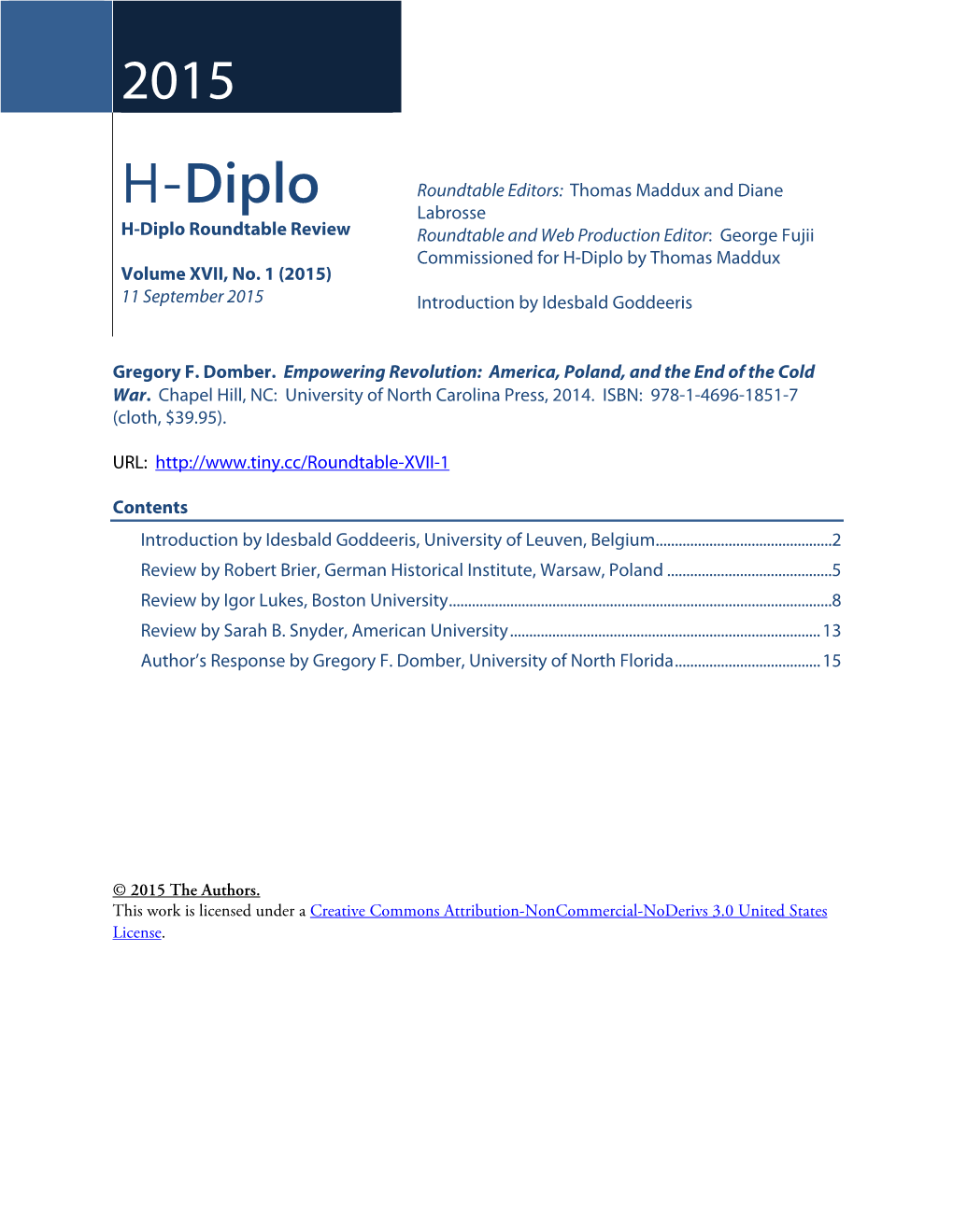 2015 H-Diplo