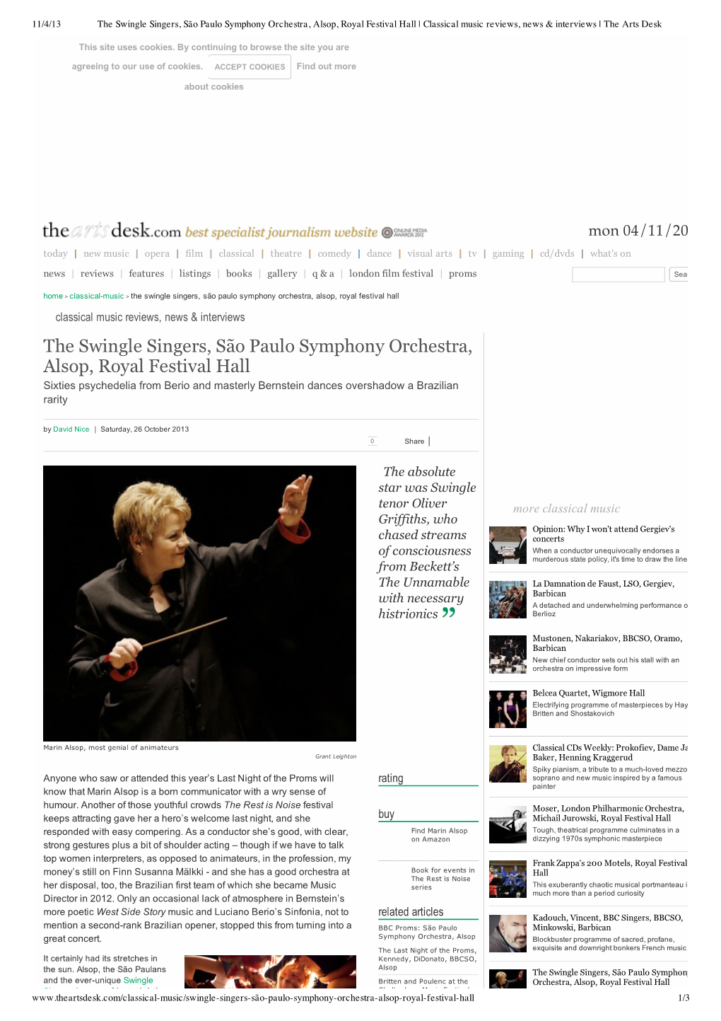 The Swingle Singers, São Paulo Symphony Orchestra, Alsop, Royal Festival Hall | Classical Music Reviews, News & Interviews | the Arts Desk