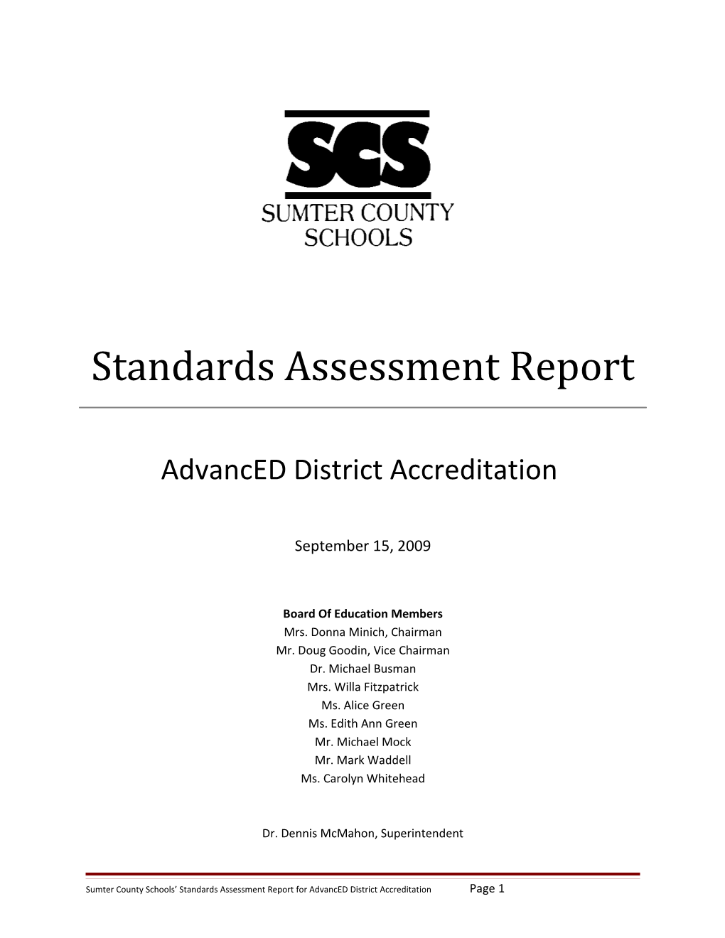 Standards Assessment Report