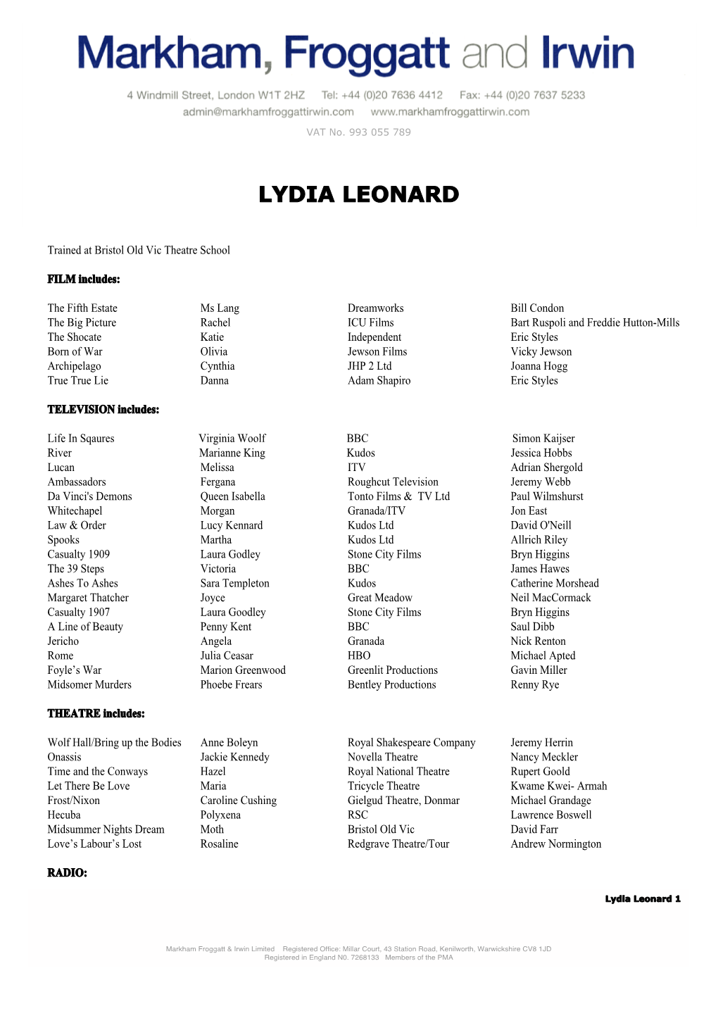 Lydia Leonard