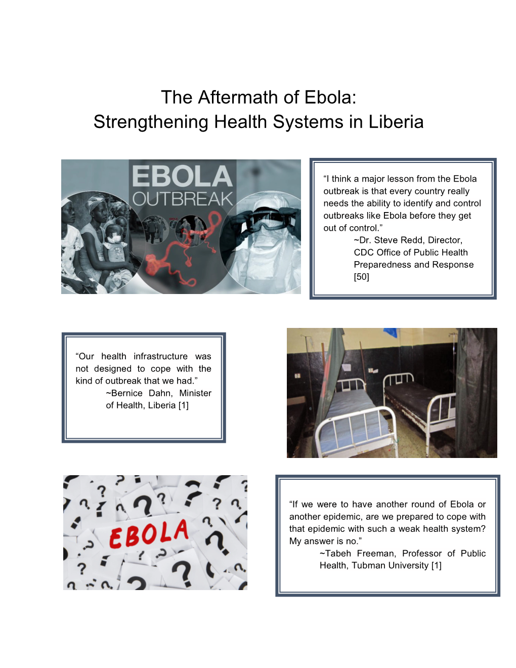 The Aftermath of Ebola: Strengthening Health Systems in Liberia