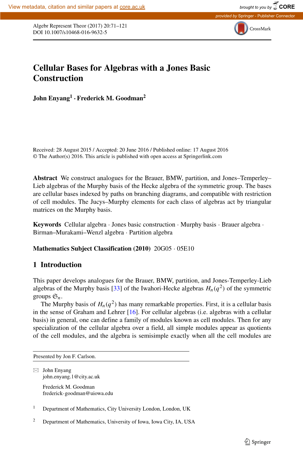 Cellular Bases for Algebras with a Jones Basic Construction