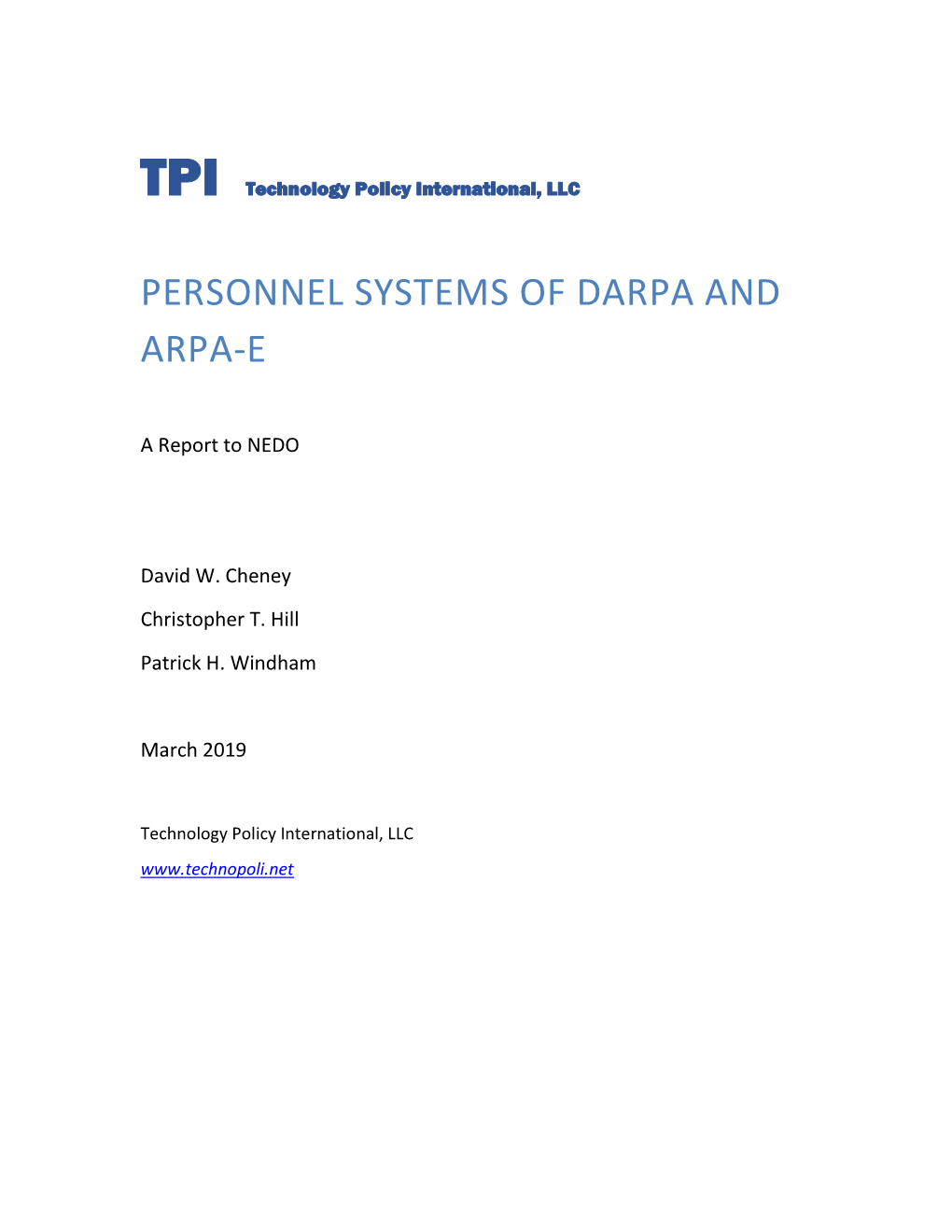 Personnel Systems of Darpa and Arpa-E